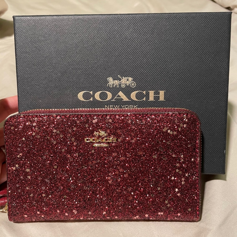 Coach - Red Glitter Star Phone Wallet/Wristlet